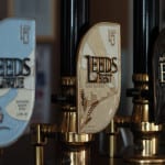 18 March 2009...... Stock picture Leeds Brewery beer handpumps, beer clips Leeds Pale, Leeds Best, Midnight Bell. beer pump