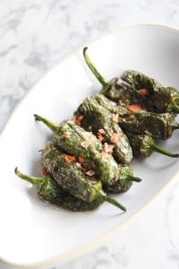 Fried sweet green peppers