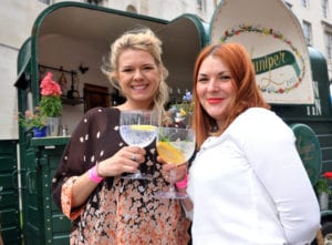 3 June 2016 ....... Kay Chapman and Laura Tacey serving gin from their Juniper 1933 van at the Yorkshire Food & Drink Festival in Millennium Square, Leeds. Picture Tony Johnson