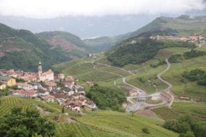 Winding roads and steep hillsides in Trentino