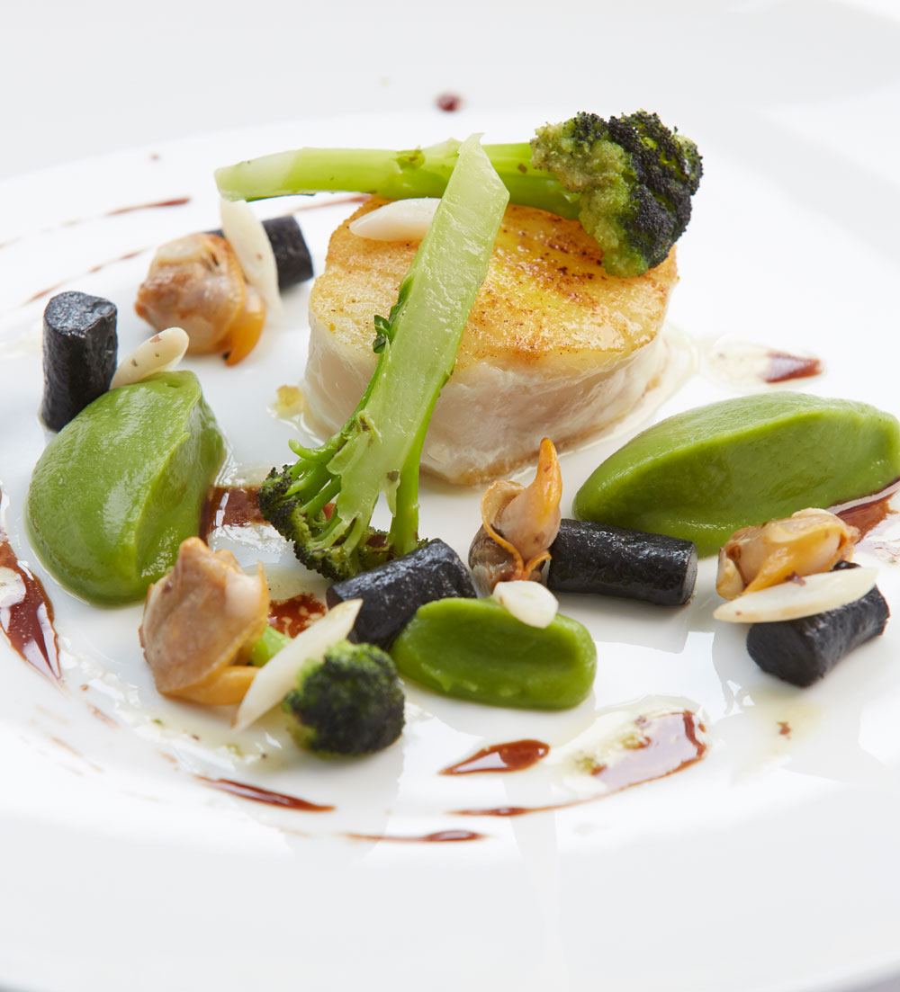 Cod with broccoli puree and squid ink gnocchi - Yorkshire Food & Drink