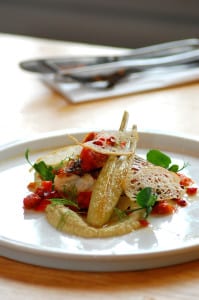 Pan Roast Hake with Fennel and Chorizo. The Bridge Cottage Cafe and Bar. picture Kathryn Bulmer..