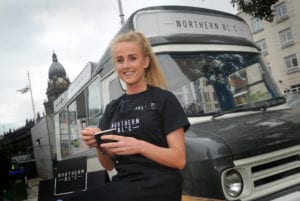 3 June 2016 ....... Natasha Jockel from the Northern Bloc ice cream company, at the Yorkshire Food & Drink Festival in Millennium Square, Leeds. Picture Tony Johnson