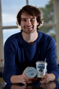 Sam Moorhouse , 22, has become the first dairy farmer in the UK to make skyr a type of fat free yoghurt from Iceland after he travelled to Iceland to find how to make it